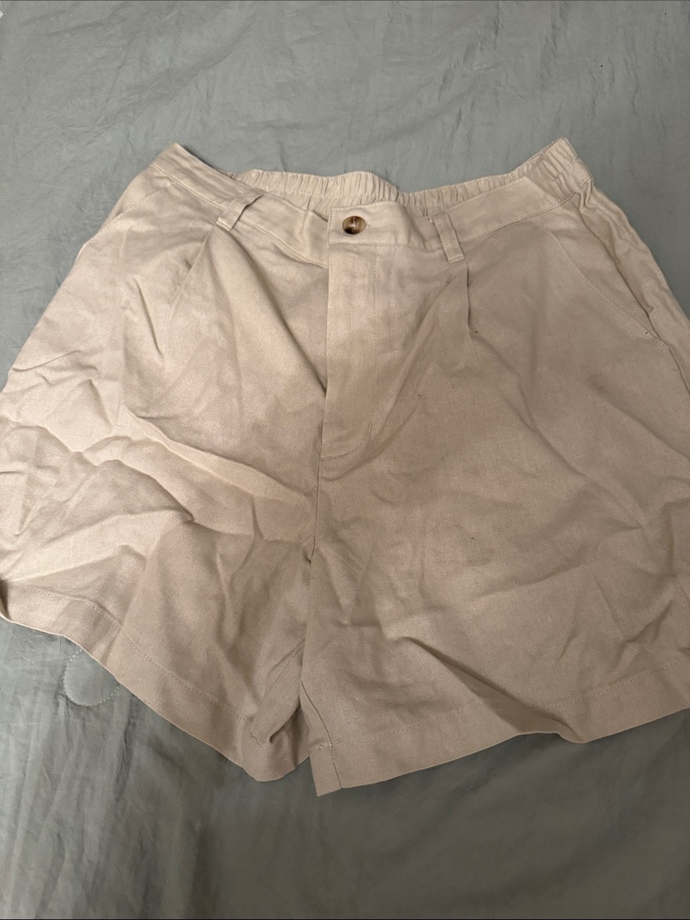 Women’s Classic Beige Linen Blend Shorts